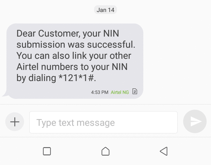 Airtel NIN verified