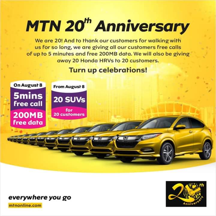 MTN 20th Anniversary Bonus: Free 200MB Data Bonus to Customers - Tech ...