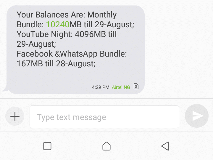 Airtel data balance