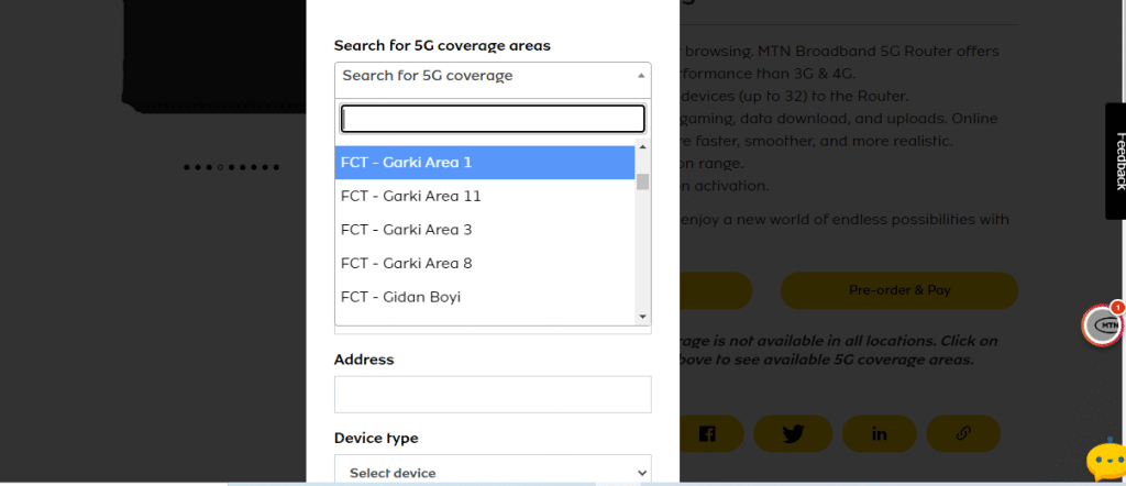 MTN 5G coverage in Nigeria