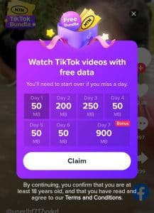 free tiktok data on MTN