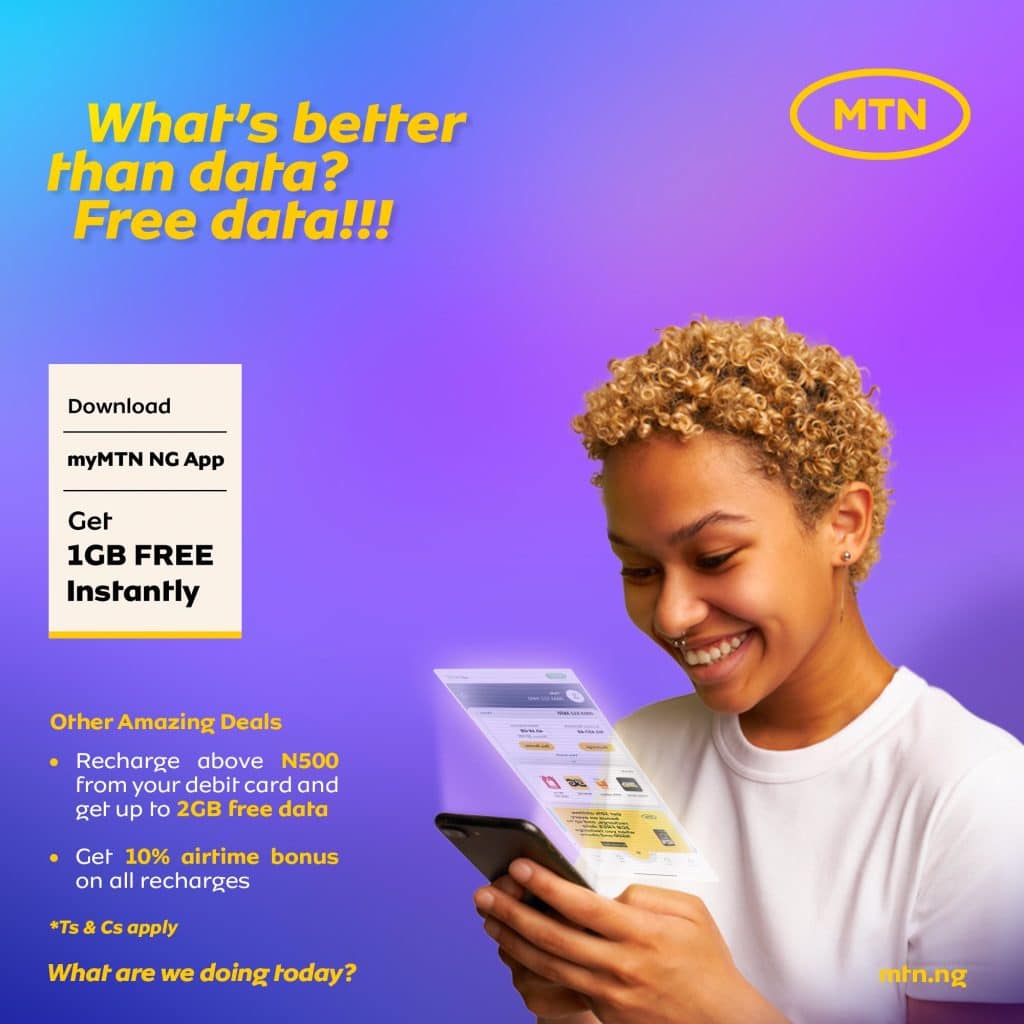 how to download my mtn app and get 1gb free data