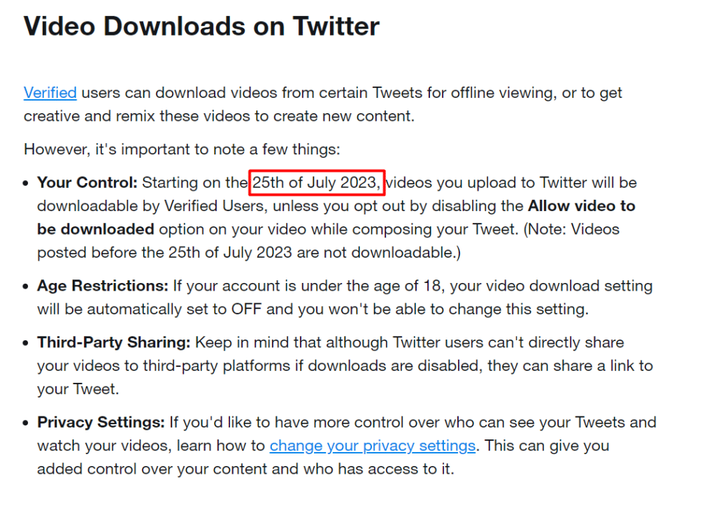 Requirements to download video on Twitter without third party