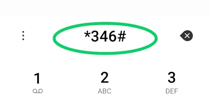 Dial *346# and send.