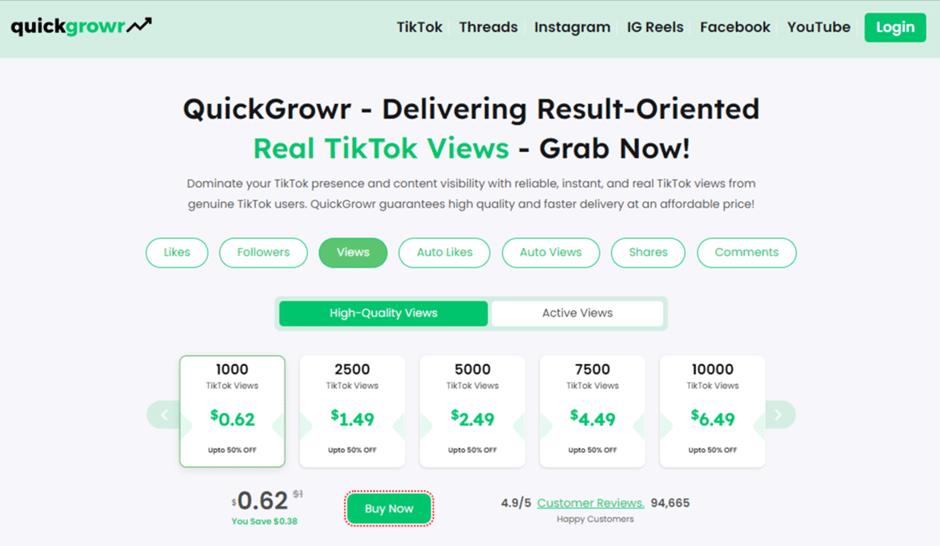 tiktok likes from QuickGrowr