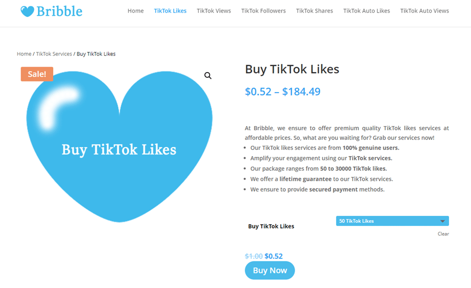 Bribble tiktok like offer