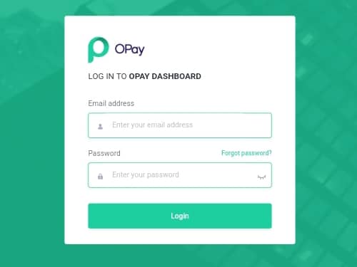 Opay login with email and password