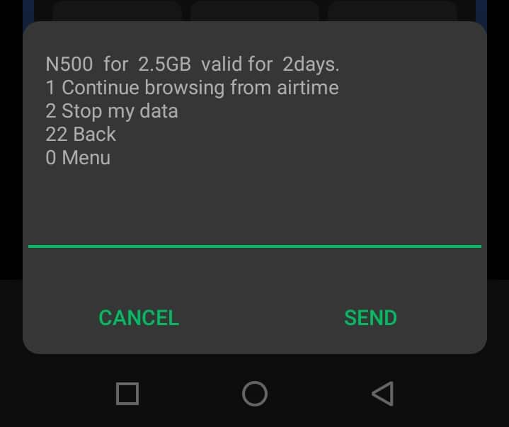 Subscribing to Airtel 2.5GB for 500 Naira data plan